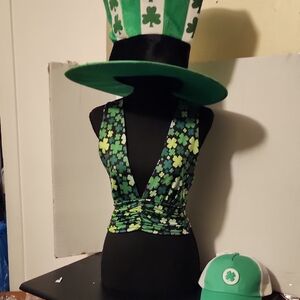 Green Clover Print Top